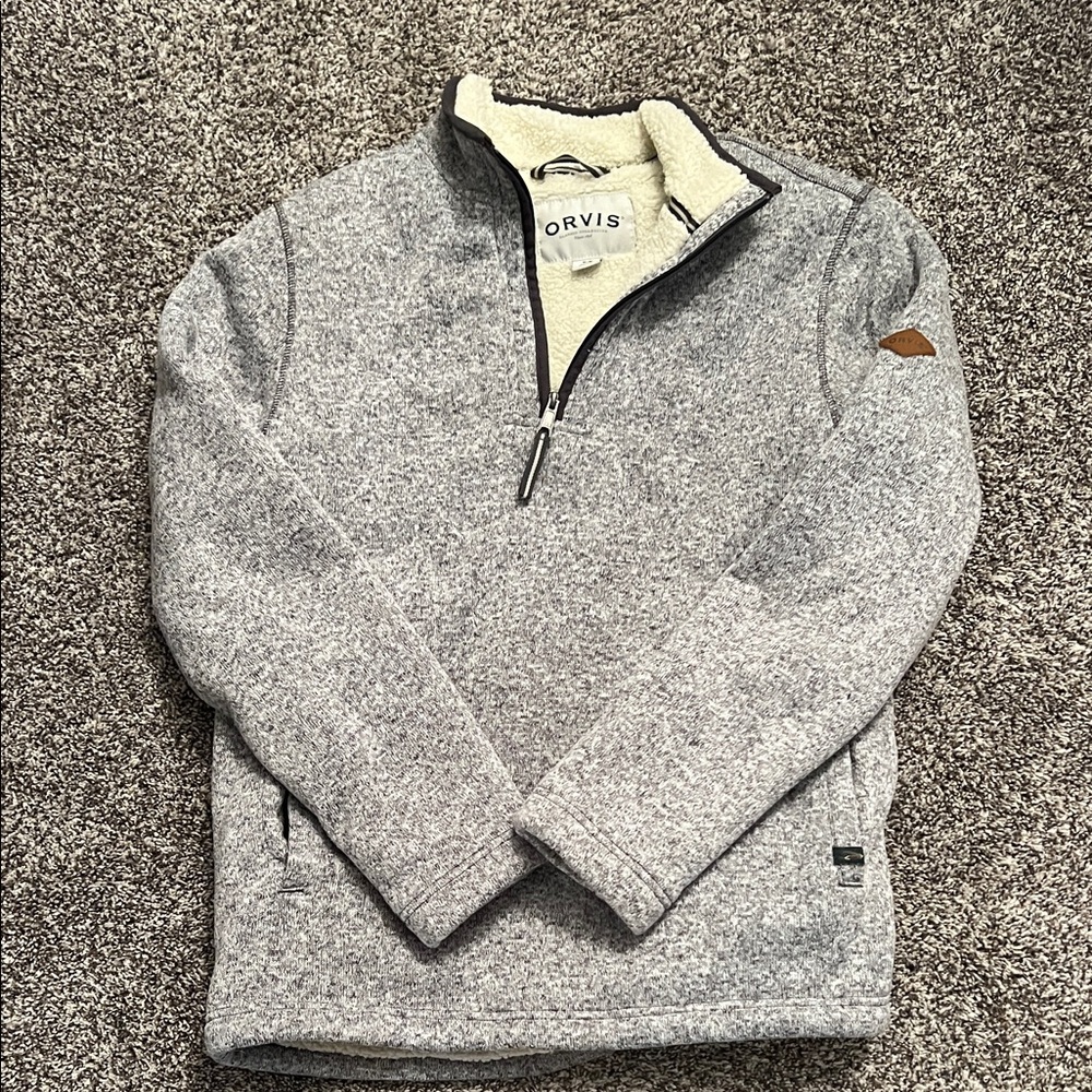 Orvis Sherpa Lined Zip-Up Sweater - Picture 1 of 3